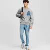 FELPA IKON DENIM CON TASCA FELPA IKON DENIM CON TASCA