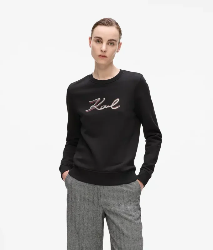 Felpa Signature con paillettes Felpa Signature con paillettes