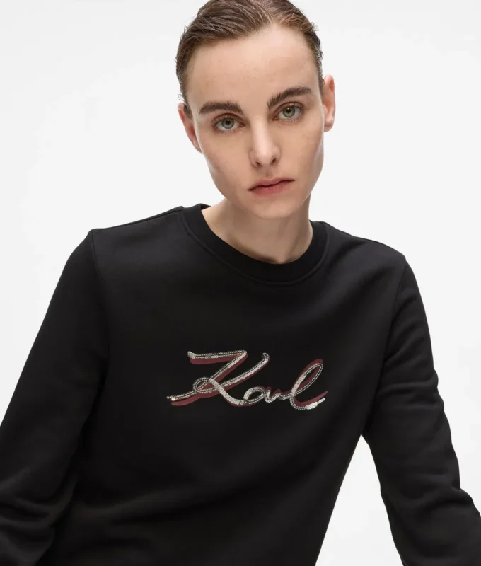 Felpa Signature con paillettes Felpa Signature con paillettes