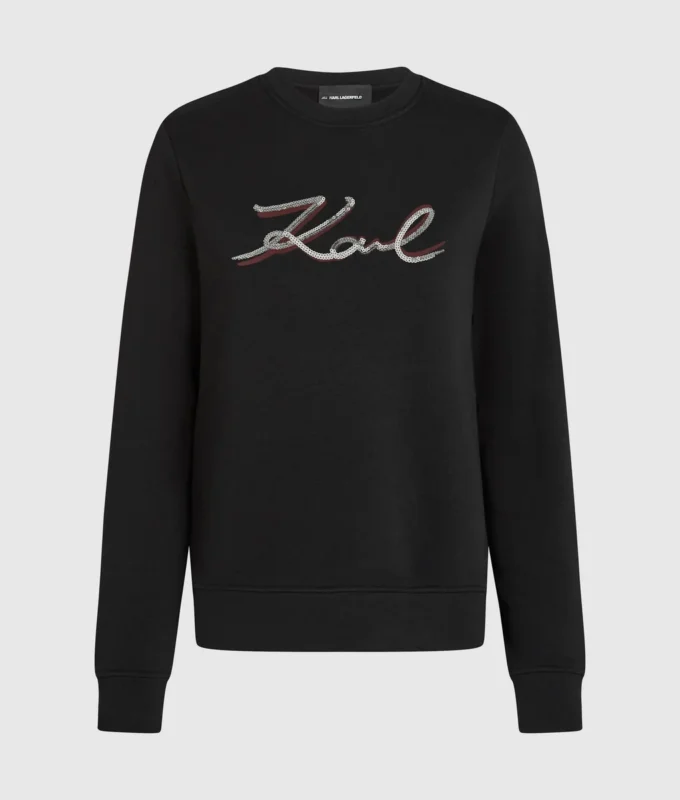 Felpa Signature con paillettes Felpa Signature con paillettes