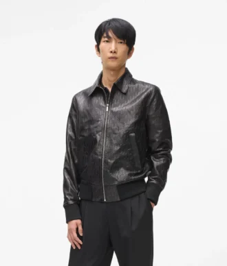 Giacca blouson in pelle