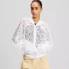 GIACCA BOMBER CON RICAMI ORCHIDEA GIACCA BOMBER CON RICAMI ORCHIDEA