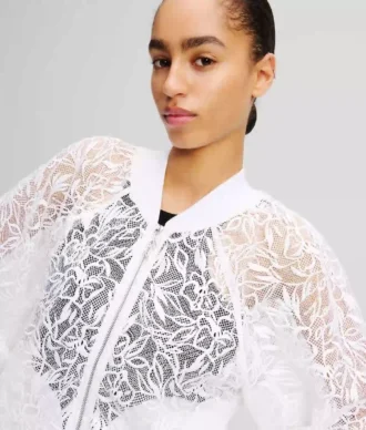 GIACCA BOMBER CON RICAMI ORCHIDEA
