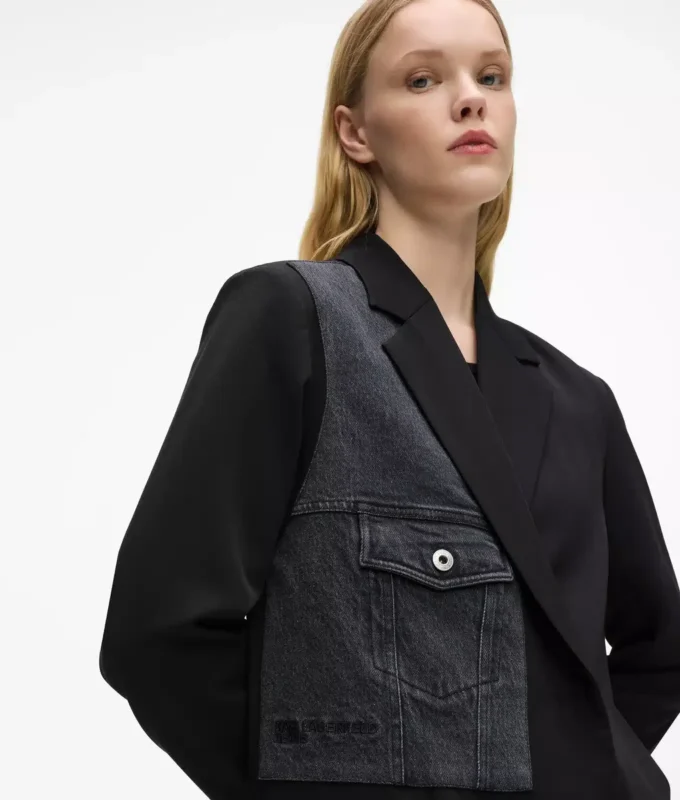 Giacca con pannello in denim Giacca con pannello in denim