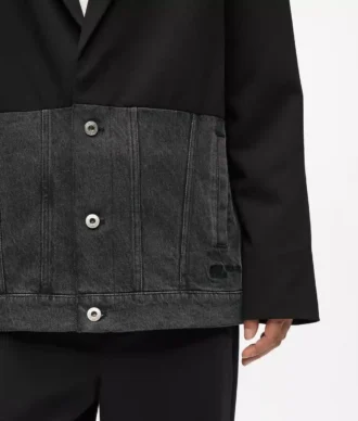 Giacca con pannello in denim