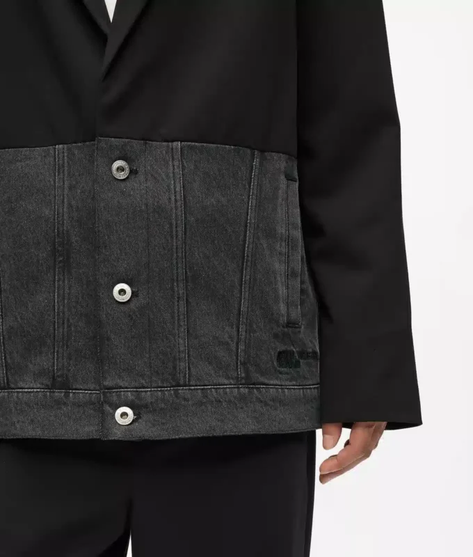 Giacca con pannello in denim