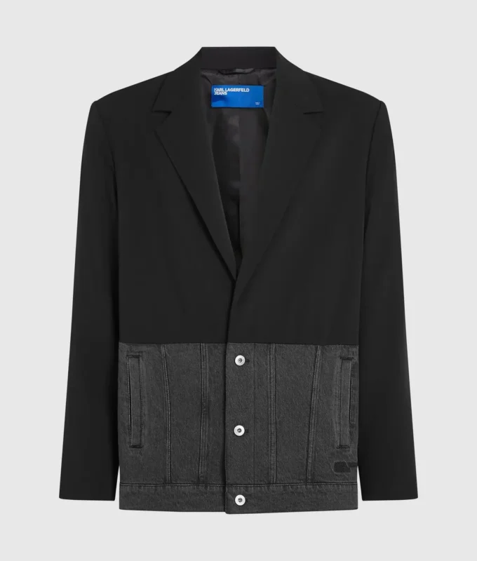 Giacca con pannello in denim