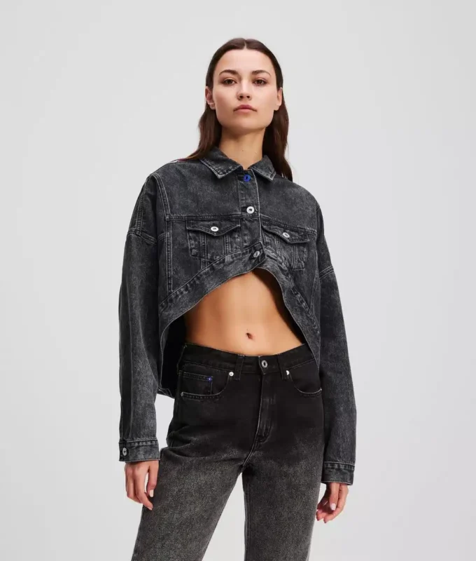 GIACCA DIAMIN IN DENIM CROPPATA OVERSIZE GIACCA DIAMIN IN DENIM CROPPATA OVERSIZE