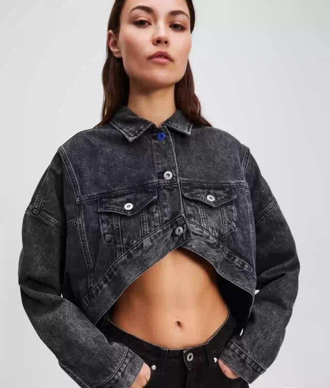 GIACCA DIAMIN IN DENIM CROPPATA OVERSIZE GIACCA DIAMIN IN DENIM CROPPATA OVERSIZE