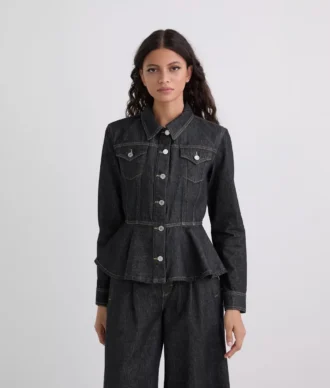 GIACCA IN DENIM CON CUCITURE A CONTRASTO GIACCA IN DENIM CON CUCITURE A CONTRASTO