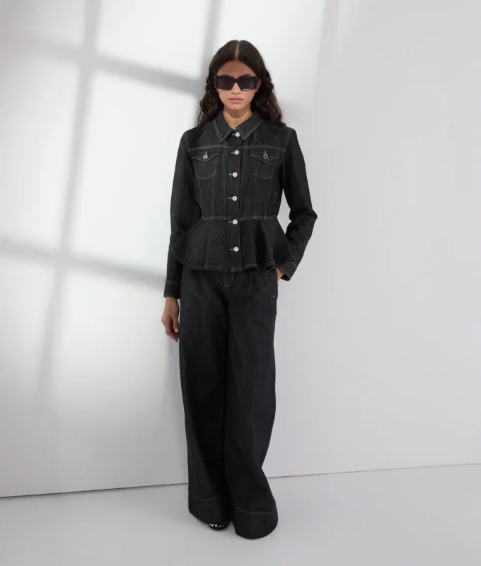 GIACCA IN DENIM CON CUCITURE A CONTRASTO GIACCA IN DENIM CON CUCITURE A CONTRASTO