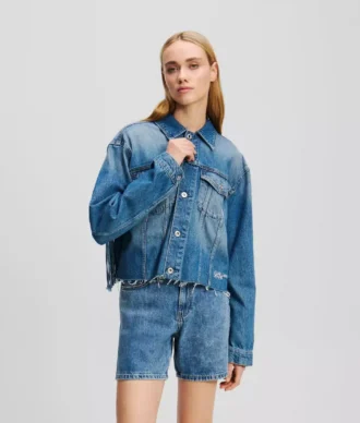 GIACCA IN DENIM CON FRANGE RELAXED