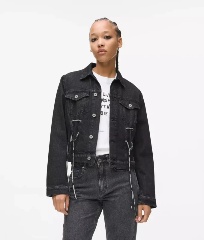 Giacca in denim con lacci