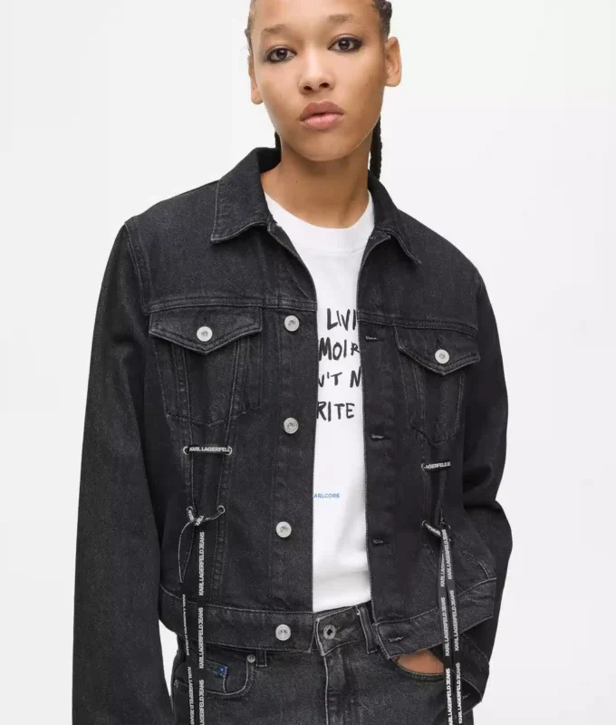 Giacca in denim con lacci