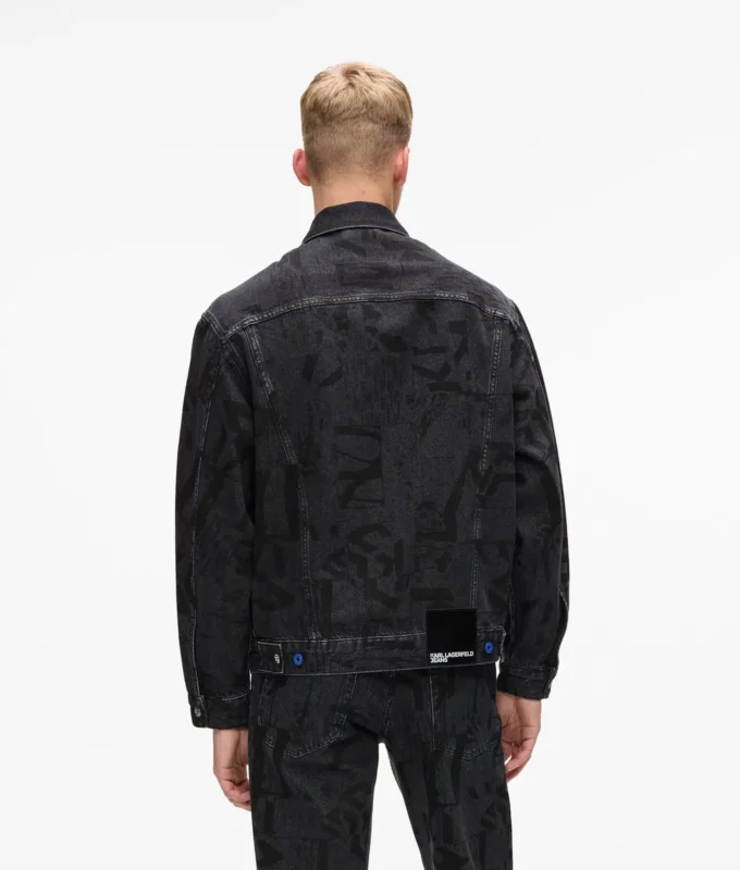 Giacca in denim con monogramma all-over Giacca in denim con monogramma all-over