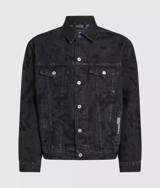 Giacca in denim con monogramma all-over Giacca in denim con monogramma all-over
