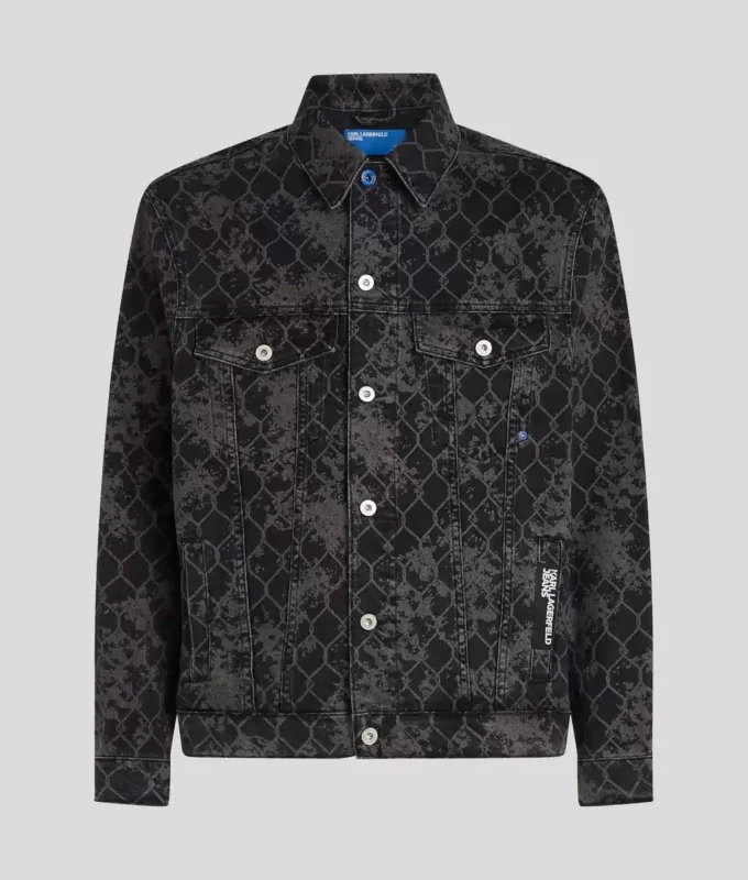 GIACCA IN DENIM CON STAMPA ALL-OVER GIACCA IN DENIM CON STAMPA ALL-OVER
