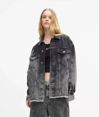Giacca in denim sbiancato