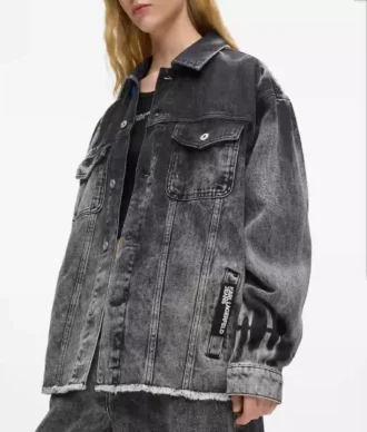 Giacca in denim sbiancato