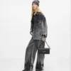 Giacca in denim sbiancato Giacca in denim sbiancato