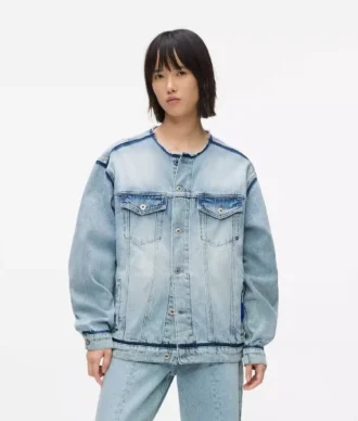Giacca in denim senza colletto