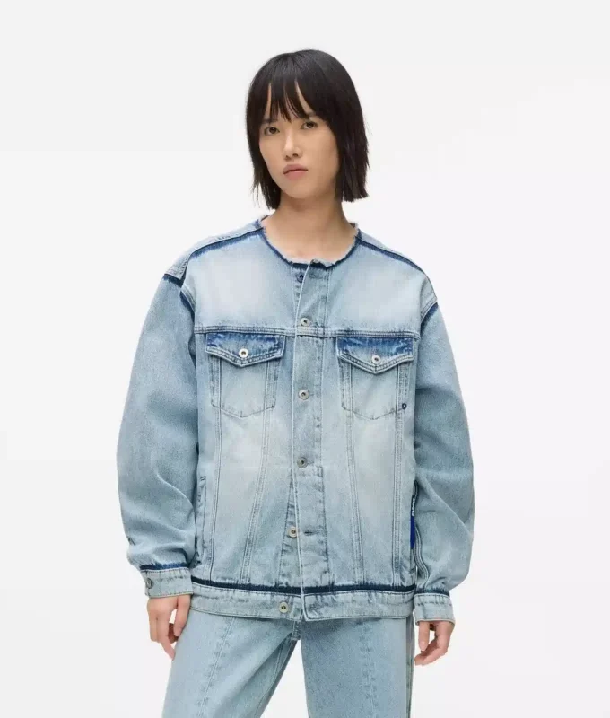 Giacca in denim senza colletto