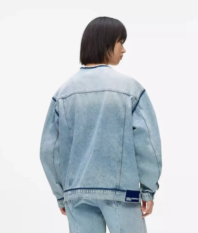 Giacca in denim senza colletto