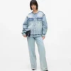 Giacca in denim senza colletto