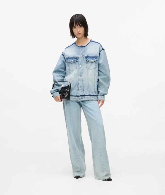 Giacca in denim senza colletto