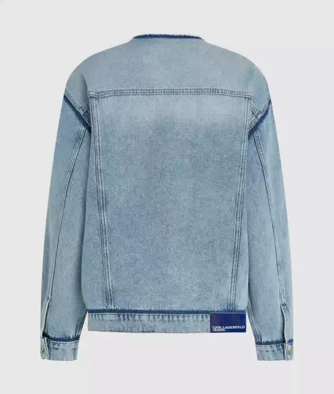 Giacca in denim senza colletto