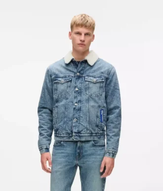 Giacca in denim shearling