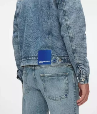 Giacca in denim shearling