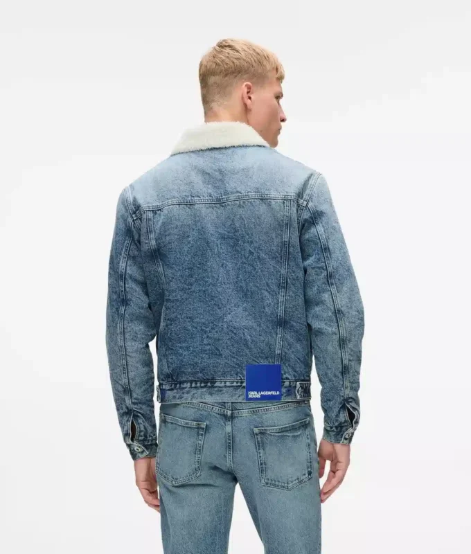 Giacca in denim shearling