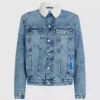 Giacca in denim shearling