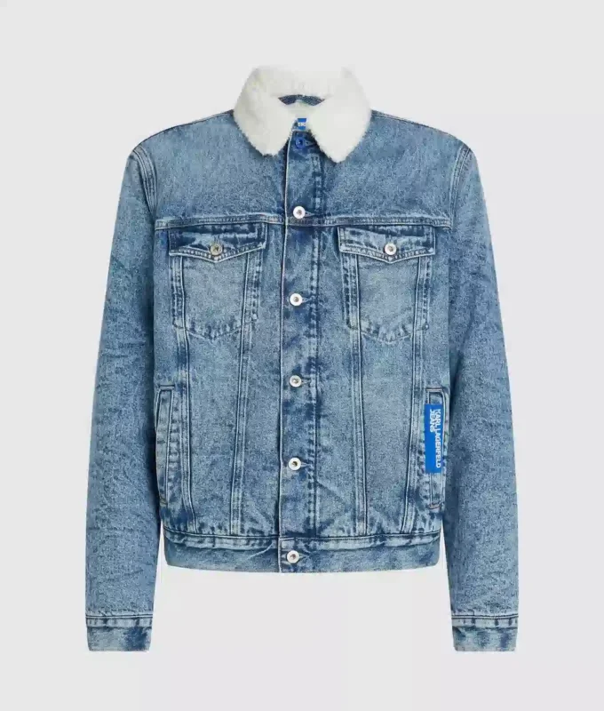 Giacca in denim shearling
