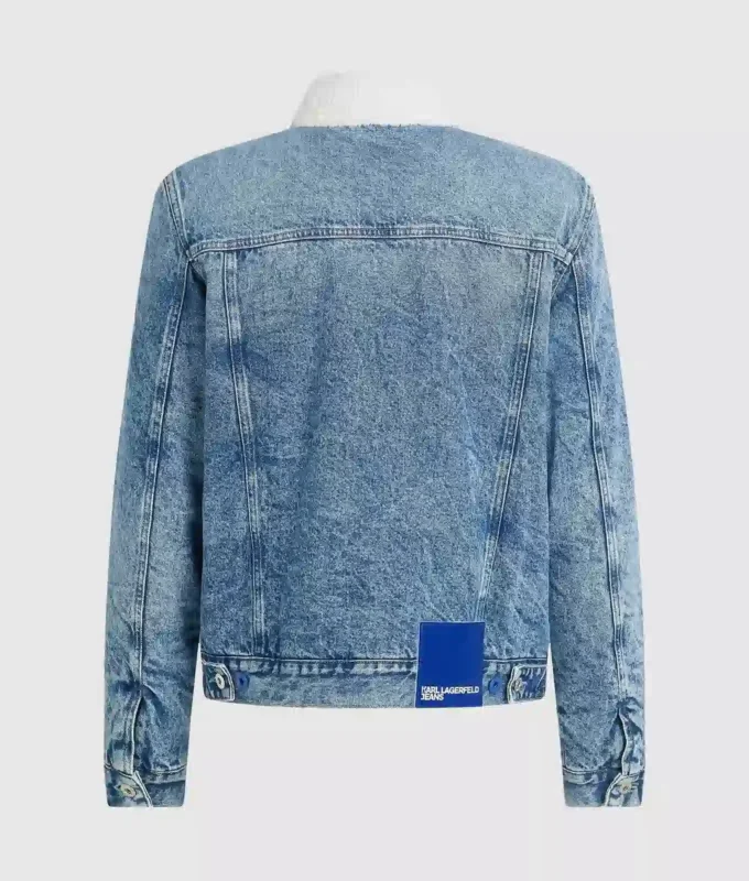 Giacca in denim shearling
