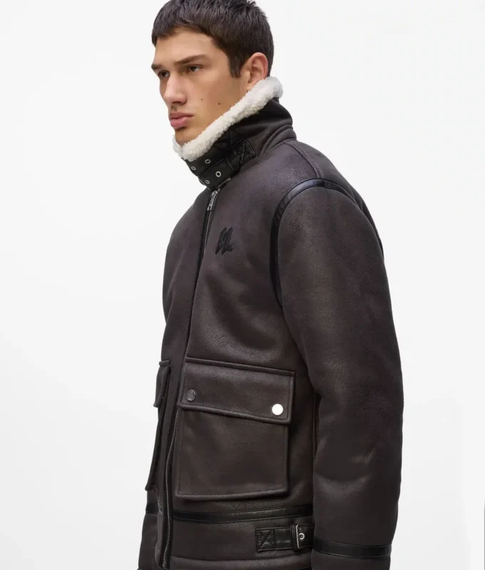 Giacca in shearling con monogramma Giacca in shearling con monogramma