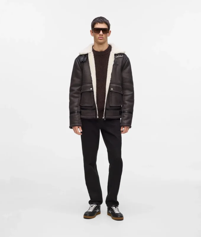 Giacca in shearling con monogramma Giacca in shearling con monogramma