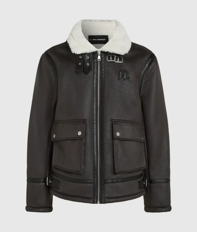 Giacca in shearling con monogramma Giacca in shearling con monogramma