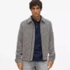 Giacca in tweed bouclé con zip