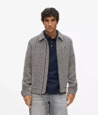 Giacca in tweed bouclé con zip