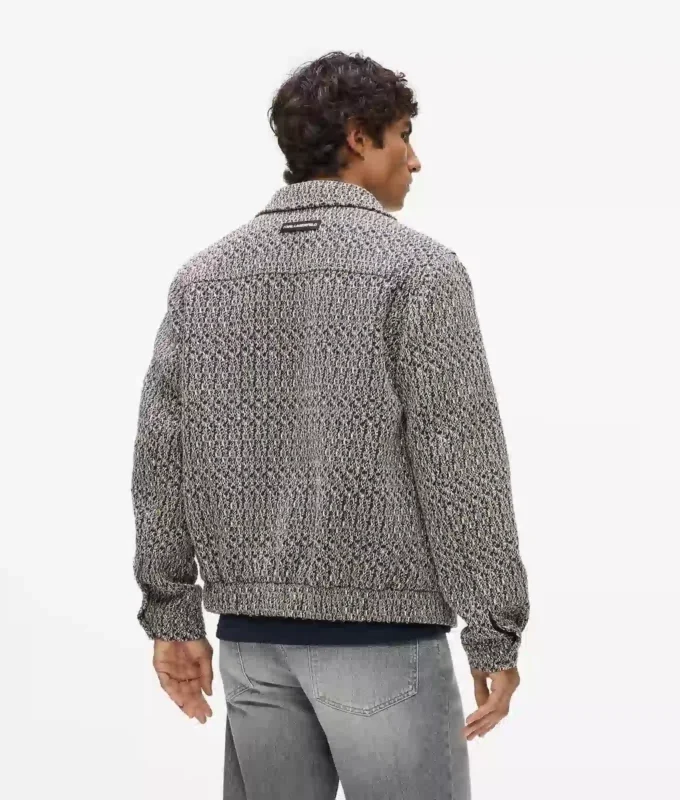 Giacca in tweed bouclé con zip