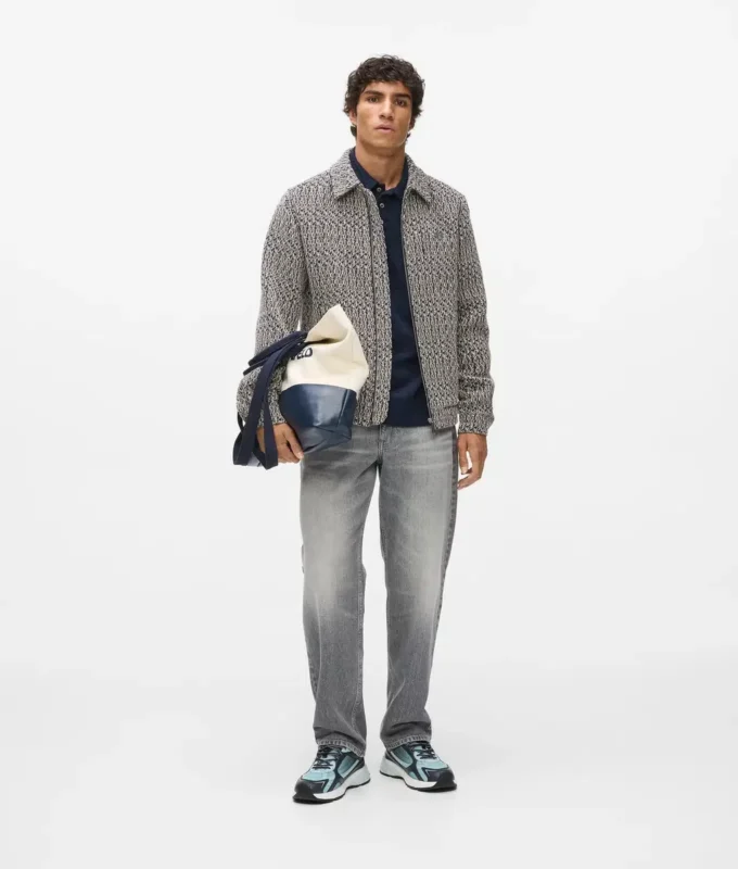 Giacca in tweed bouclé con zip