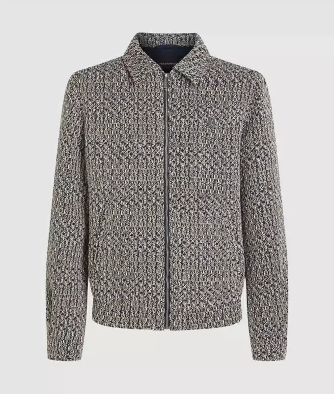 Giacca in tweed bouclé con zip