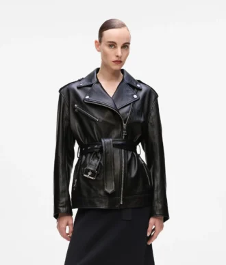 Giacca oversize in pelle