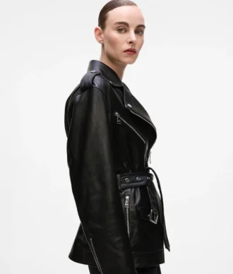 Giacca oversize in pelle