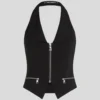 GILET CON SCOLLO ALL’ALLACCIATURA GILET CON SCOLLO ALL’ALLACCIATURA