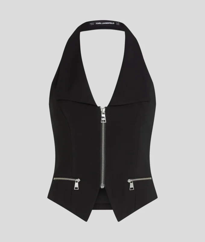 GILET CON SCOLLO ALL’ALLACCIATURA GILET CON SCOLLO ALL’ALLACCIATURA