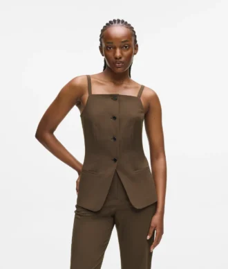 Gilet con scollo quadrato