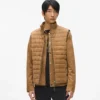 Gilet trapuntato in finta pelle scamosciata